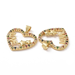 Ciondoli di zirconi in ottone&nbsp;KK-G453-01G-01