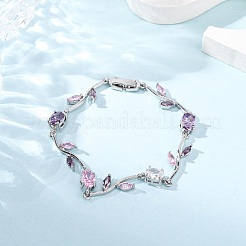 Bracelets à maillons en laiton et zircone cubique pour femmes&nbsp;BJEW-H209-03P