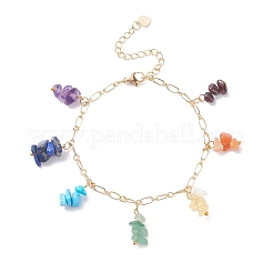 Pulsera y collar con dijes de piedras preciosas mixtas naturales y sintéticas&nbsp;SJEW-JS01234