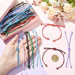 40 bracelet en cordon de polyester ciré de 8 couleurs&nbsp;AJEW-CJ00017