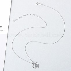 Anlaufschutz rhodinierte 925 Sterling Silber Anhänger&nbsp;ZIRC-BB50406-A
