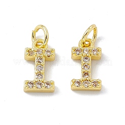 Echte 18 Karat vergoldete Messing Micro Pave klare Zirkonia Charms&nbsp;KK-E068-VB452-I