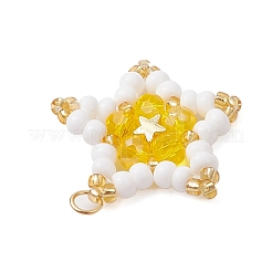 Pendenti a forma di stella con perline di vetro&nbsp;PALLOY-MZ00541-02