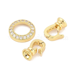 Messing Micro Pave klare Zirkonia Falte über Verschlüsse&nbsp;KK-M311-13G