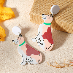 Boucles d'oreilles à tige en acrylique avec animaux amusants&nbsp;FM4480-2