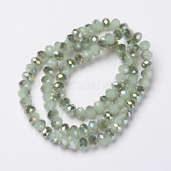 Chapelets de perles en verre électroplaqué&nbsp;EGLA-A034-J4mm-S06
