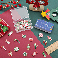 32pcs 16 Art-Weihnachtsthema-Legierungs-Emaille-Anhänger&nbsp;ENAM-SC0003-66