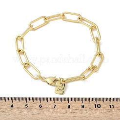 Messing Büroklammer Kette Armbänder&nbsp;BJEW-H537-10G