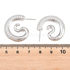 Messing-Mikro pflastern Zirkonia Bolzenohrringe&nbsp;EJEW-G471-50P