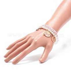 3 stücke 3 stil muschelperlen & glas saatperlen stretch-armbänder set&nbsp;BJEW-JB08705-02