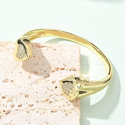 Messing-Armbänder mit Mikropflaster und klarem Zirkonia&nbsp;BJEW-M053-03G