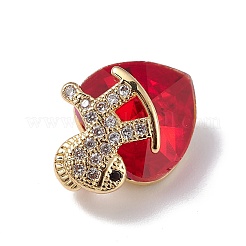 Pendenti in vero ottone placcato in oro 18k placcato in cremagliera con micro pavé di zirconi cubici trasparenti&nbsp;KK-C015-09G-06