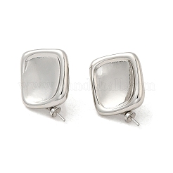 Quadratische Ohrstecker aus Messing&nbsp;KK-M270-24G