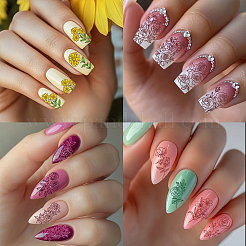 Plantillas de arte de uñas diy de acero inoxidable&nbsp;MRMJ-WH0092-087