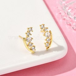 Nuggets Messing Mikro Pavé klare Kubisch Zirkonia Ohrstecker&nbsp;EJEW-D318-13G