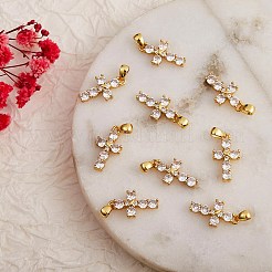 Ciondolo in ottone con micro pavé di zirconi chiari da 5 pezzo&nbsp;ZIRC-SZ0002-16