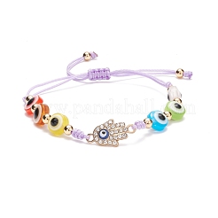 Braccialetto di perline intrecciate in resina malocchio&nbsp;BJEW-JB08411