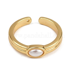Anelli polsino in ottone e abs ovale con perle sintetiche&nbsp;LS-RJEW-S633-01G