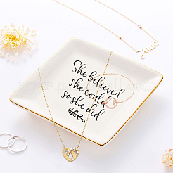 Porte-bijoux carré en porcelaine&nbsp;AJEW-CN0001-06C
