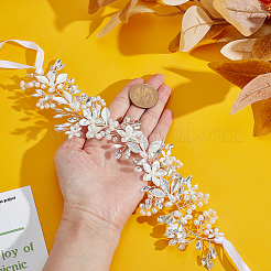 Blumen-Polyester & Messing-Strass-Hochzeitsgürtel für die Dekoration von Bankettkleidern&nbsp;DIY-WH0723-082S