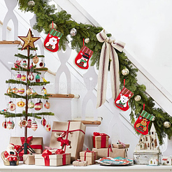 12 stücke 4 arten tuch weihnachten strumpf geschenk tasche anhänger dekoration&nbsp;FIND-SP0020-60D
