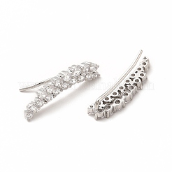 Orecchini a cingoli in ottone con zirconi cubici micro pavè&nbsp;EJEW-H091-32P
