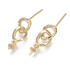 Messing Mikro pave klar Zirkonia Ohrstecker Zubehör&nbsp;KK-N230-65-NF