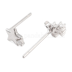 925 Ohrstecker aus Sterlingsilber mit Mikropavé und klarem Zirkonia für Damen&nbsp;EJEW-F342-07P