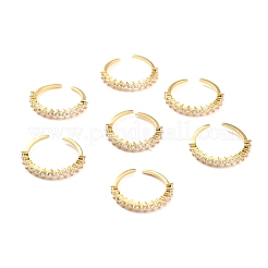 Bague de manchette ouverte en zircone cubique transparente pour femme&nbsp;RJEW-C018-03G