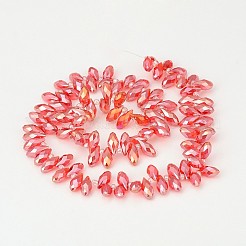 Chapelets de perles en verre électroplaqué&nbsp;X-EGLA-J068-AB02