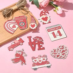 30 Stück 10 Stile einseitig bedrucktes Holz-Anhänger-Set mit großen Anhängern&nbsp;WOOD-CJC0011-11
