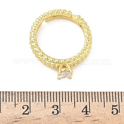 Anelli da dito in ottone micro pavé di zirconi chiari&nbsp;RJEW-G364-02G