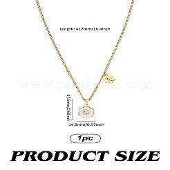 1 pz 316l acciaio chirurgico inossidabile pavé naturale conchiglia bianca fiore ciondolo collane per le donne&nbsp;NJEW-LP0003-24