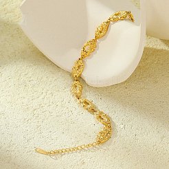 Strukturierte Gliederarmbänder aus 304 Edelstahl für Damen&nbsp;BJEW-D303-01G