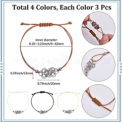 12 Stück 4 Farben 304 Edelstahl Makramee Beutel Armbandherstellung für Steinhalter&nbsp;AJEW-SC0003-01