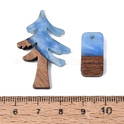 16 pz 8 stili in resina opaca e ciondoli in legno di noce&nbsp;RESI-N053-11