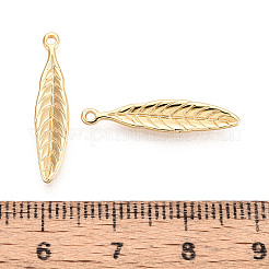 Pendentifs en laiton à feuilles texturées&nbsp;KK-T074-114G