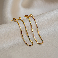 Boucles d'oreilles à tige en acier inoxydable 304 avec chaîne à pampilles pour femmes&nbsp;AQ2980