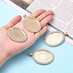 Cabochon grande pendente della lega strass ovale&nbsp;ALRI-T356-01KCG