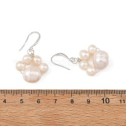 Boucles d'oreilles pendantes en laiton et perles de culture d'eau douce naturelles pour femmes&nbsp;EJEW-JE07465