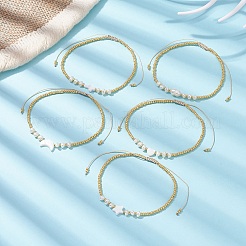 Braccialetti con perline intrecciate con conchiglie naturali&nbsp;BJEW-JB09720