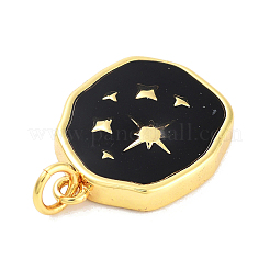Veri ciondoli smaltati in ottone placcato oro 18k placcato in cremagliera&nbsp;KK-M293-29G-04