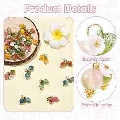 60 Stück 6-farbige Anhänger aus natürlichem malaysischem Jade und Acryl&nbsp;PALLOY-YW00170
