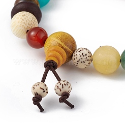 Bracelet extensible en perles rondes avec pierres précieuses mélangées naturelles&nbsp;BJEW-H566-03