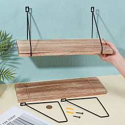 Wandregal aus Holz und Eisen&nbsp;AJEW-WH0270-948