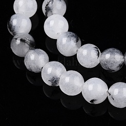 Gefärbt natürlichen weißen Jade Perlen Stränge&nbsp;G-T140-4mm-A02