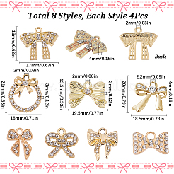 32 stücke 8 stile legierung strass anhänger&nbsp;ALRI-SC0001-48