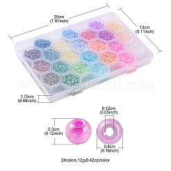 288g 24 couleurs 6/0 rocailles rondes en verre imitation jade&nbsp;SEED-YW0002-07