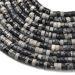 Natürliche schwarze Netzsteinperlenstränge&nbsp;G-Z110-A23-2x4mm