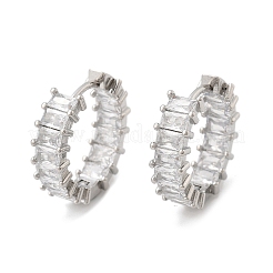 Messing Micro Pave Zirkonia Huggie Creolen&nbsp;EJEW-K083-37P-B